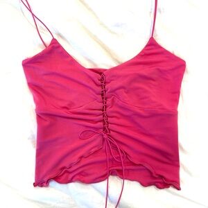 I.Am.Gia PINK LACE UP TOP
